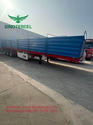 3-Axle Fence Semi-Trailer 50-60 Ton Heavy-Duty Type with Tarpaulin Brackets